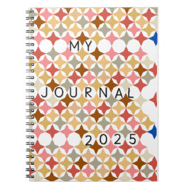 Caderno Espiral MY JOURNAL 2025 journal with simple graphic shapes