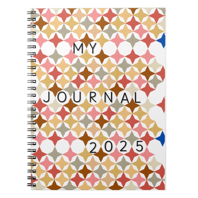 Caderno Espiral MY JOURNAL 2025 journal with simple graphic shapes (Frente)