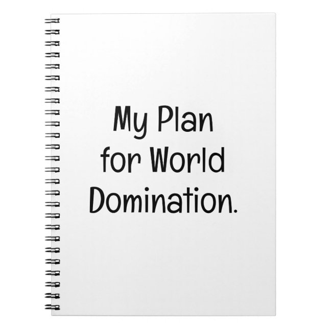 Caderno Espiral My Plan for World Domination (Frente)