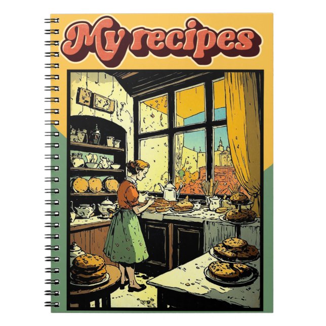 Caderno Espiral My recipes retro (Frente)
