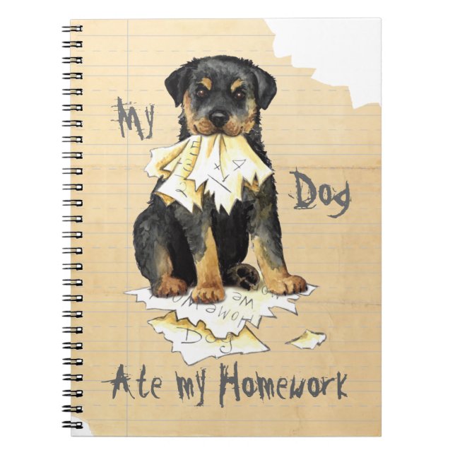 Caderno Espiral My Rottweiler Ate my Homework (Frente)