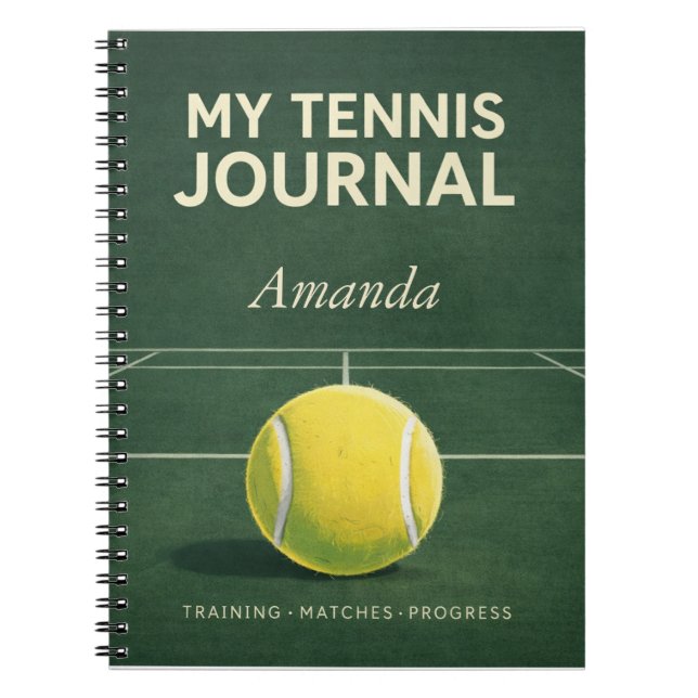 Caderno Espiral My Tennis Journal – Personal Training & Match Log (Frente)
