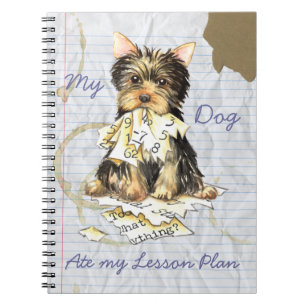 Caderno Espiral My Yorkie Ate my Lesson Plan