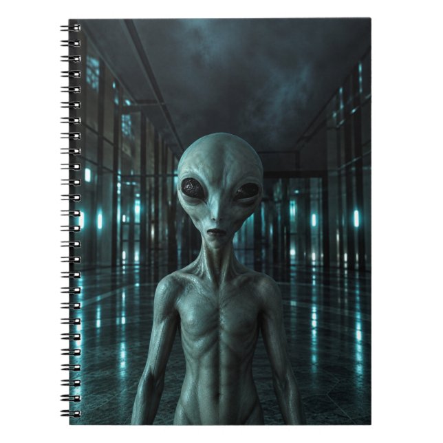 Caderno Espiral Mysterious Grey Alien (Frente)
