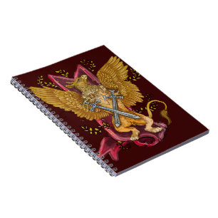 Caderno Espiral Mystic Griffin com espadas