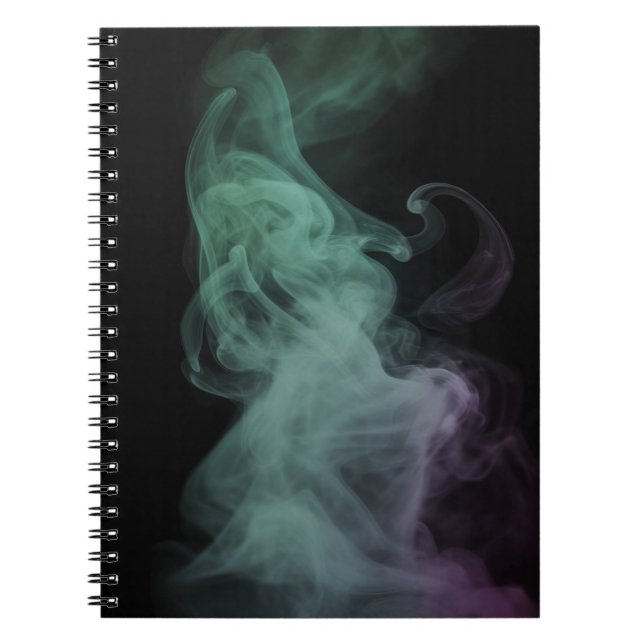 Caderno Espiral Mystical Green Smoke Abstract Art Notebook (Frente)