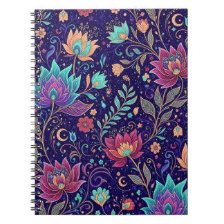 Caderno Espiral Mystical Midnight Lotus Garden