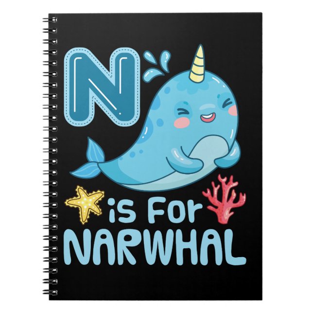 Caderno Espiral N é para Narwhal (Frente)