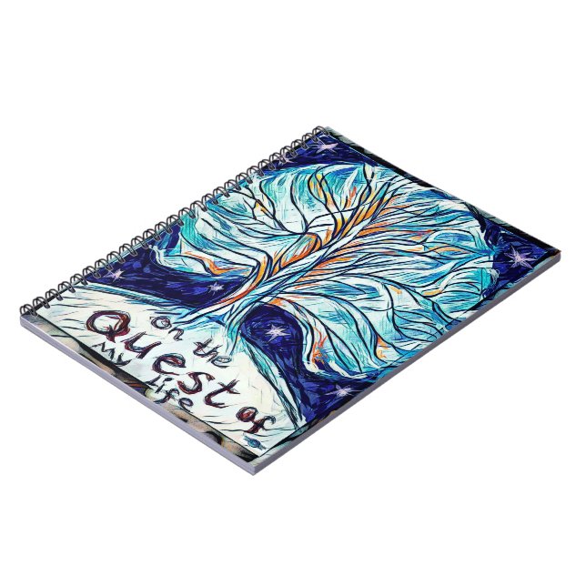 Caderno Espiral Na Busca da Minha Vida - Árvore - Estrelas. (Left Side)
