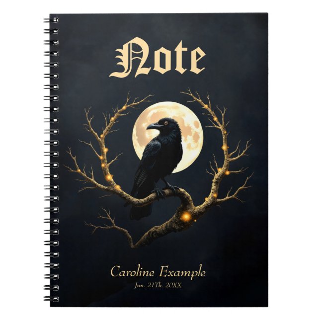 Caderno Espiral Na Escuridão da Noite – O Silêncio da Lua (Frente)