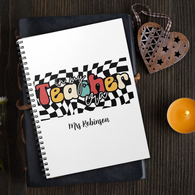 Caderno Espiral Na minha época de professores, professor retro (Criador carregado)