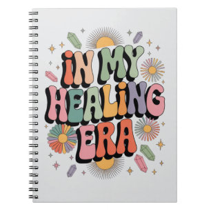 Caderno Espiral Na minha era da cura - Estética retrô do Groovy 70