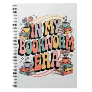 Caderno Espiral Na minha era do Bookworm - Estética do Groovy 70