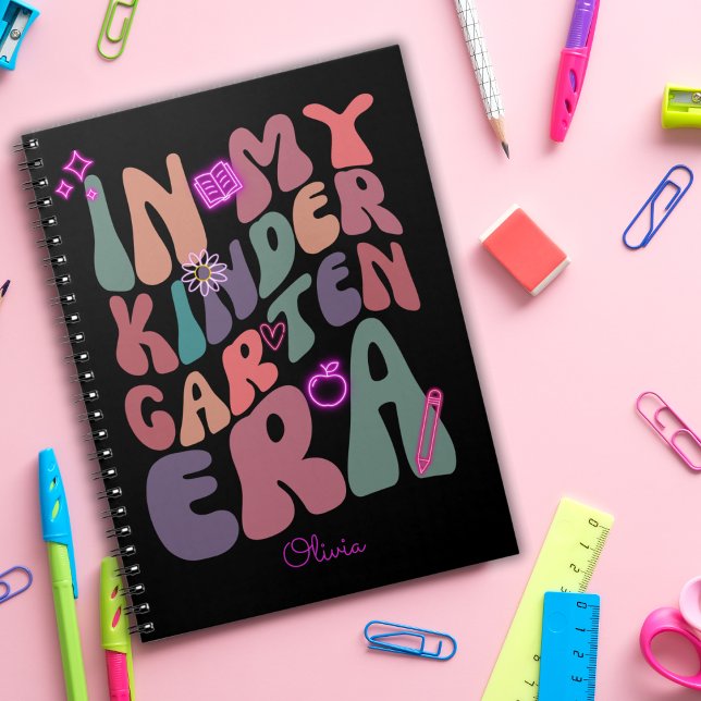 Caderno Espiral Na minha era do jardim de infância, retrato do neo (Criador carregado)