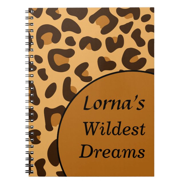 Caderno Espiral Na moda Animal Print Orange & Black Lepard Motif (Frente)