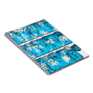Caderno Espiral Na moda azul vintage Zombi Design Hakuna Matata K