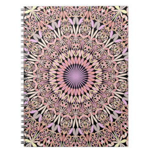 Caderno Espiral Na moda de Mandala Rosa