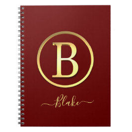 Caderno Espiral Na moda Dourado inicial B