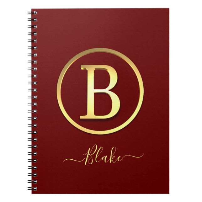 Caderno Espiral Na moda Dourado inicial B (Frente)