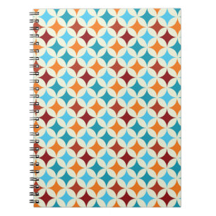 Caderno Espiral Na moda Geométrico: Padrão sem costura do Vintage