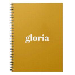 Caderno Espiral Na moda mostarda - nome simples amarelo