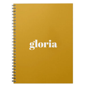 Caderno Espiral Na moda mostarda - nome simples amarelo