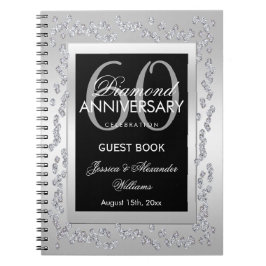 Caderno Espiral Na moda Silver Diamantes 60º Aniversário de Casame