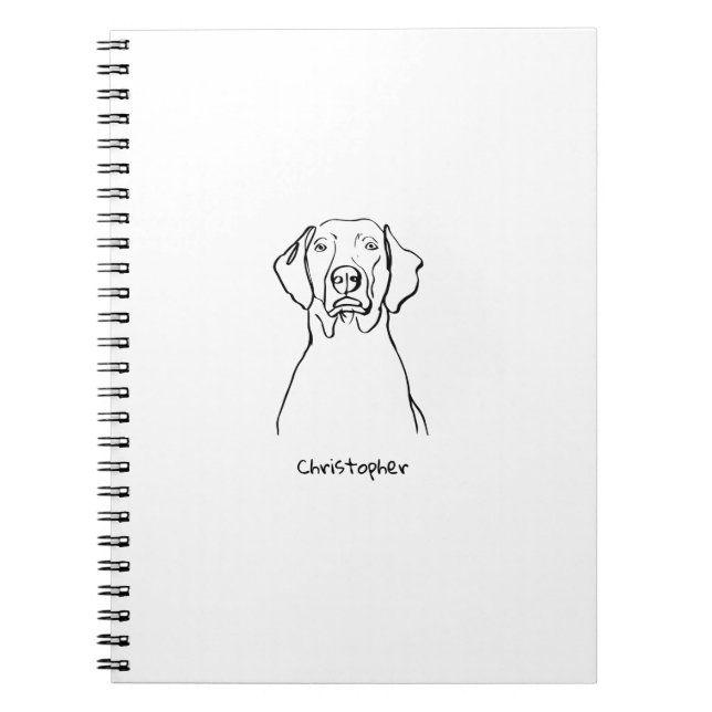 Caderno Espiral Na moda Weimaraner: Seu Texto, Seu Estilo (Frente)