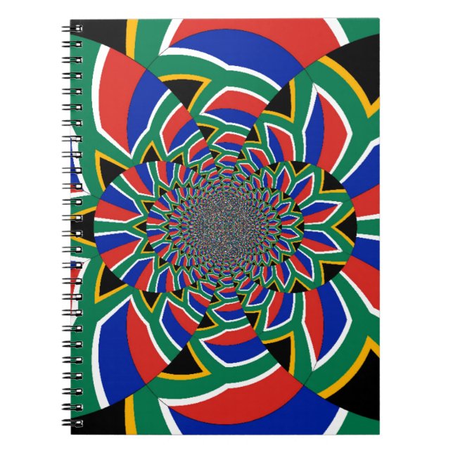 Caderno Espiral Nação Arco-Íris: Vibrante Impressão de Arte na Áfr (Frente)