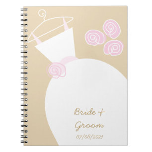 Caderno Espiral Nação Rosa Rosa Rosa Beige "Bridal and Groom"