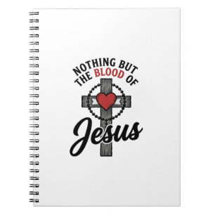 Caderno Espiral Nada Além do Sangue de Jesus Camisa Vintage Cruz