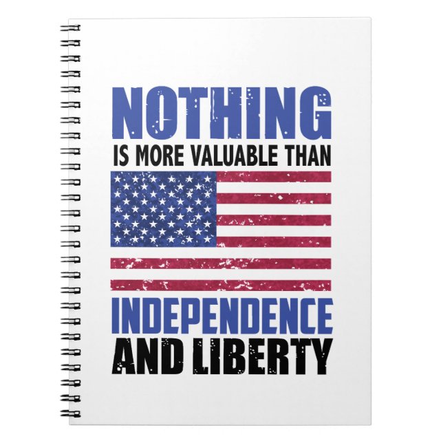 Caderno Espiral Nada é mais valioso do que a Independência e o Lic (Frente)