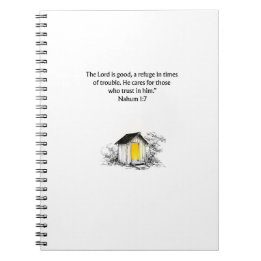Caderno Espiral Nahum 1:7 Christian Scripture Notebook Journal