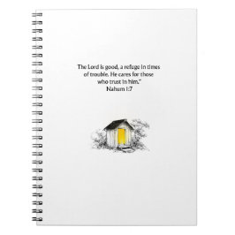 Caderno Espiral Nahum 1:7 Christian Scripture Notebook Journal