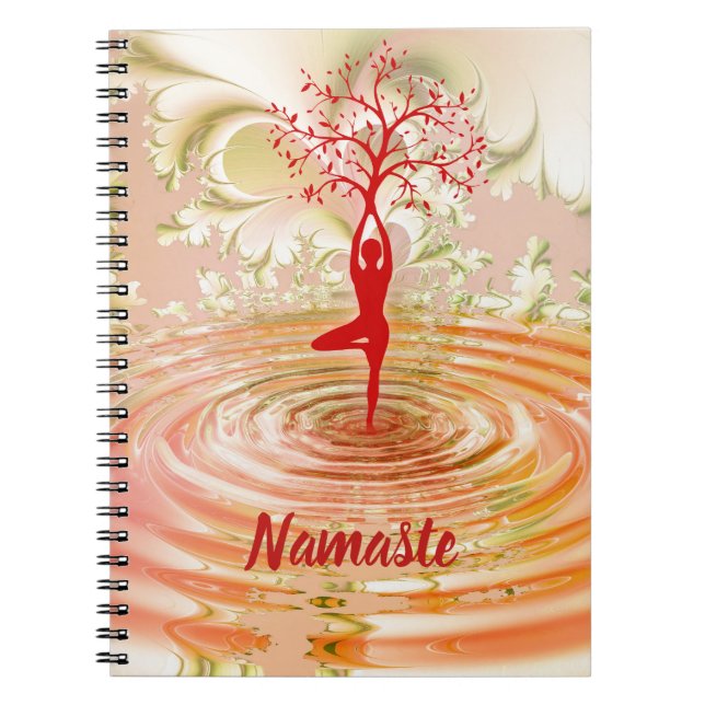 Caderno Espiral Namaste Cotação Yoga Árvore da Vida Zen (Frente)