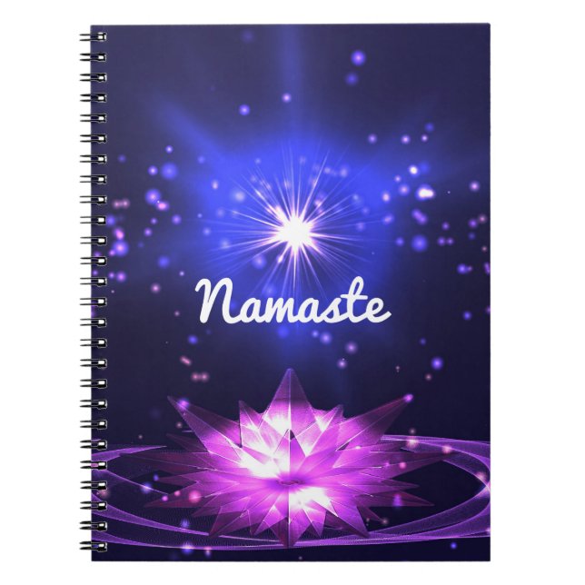 Caderno Espiral Namaste Cote Purple Crystal Lotus & Star (Frente)
