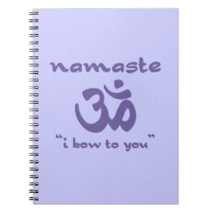 Caderno Espiral Namaste - Eu arco a você (em roxo)