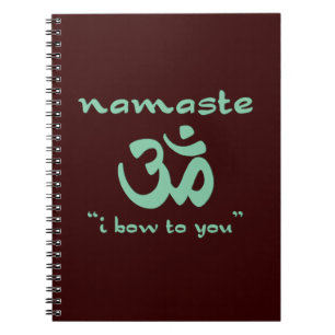 Caderno Espiral Namaste - Eu arco a você (em verde)