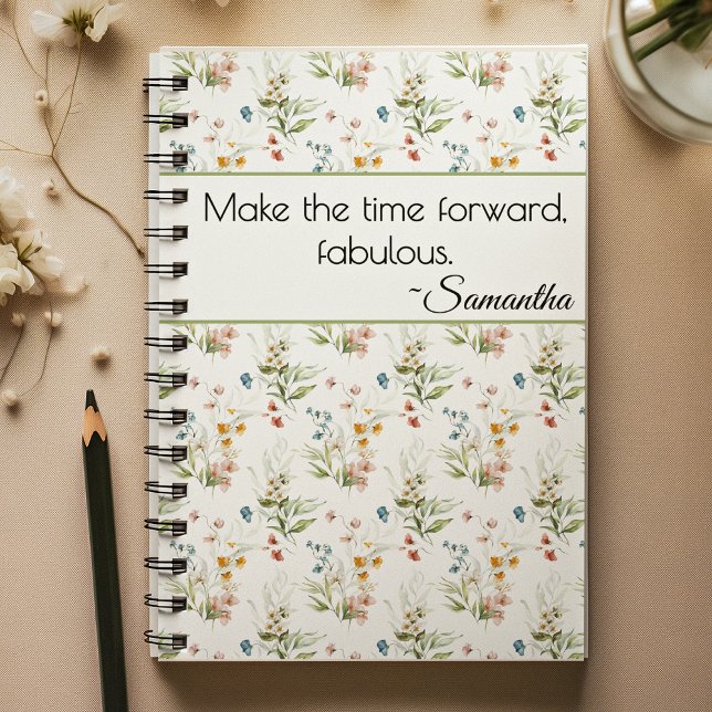 Caderno Espiral Name, Quote Watercolor Fine Art Florals (Criador carregado)