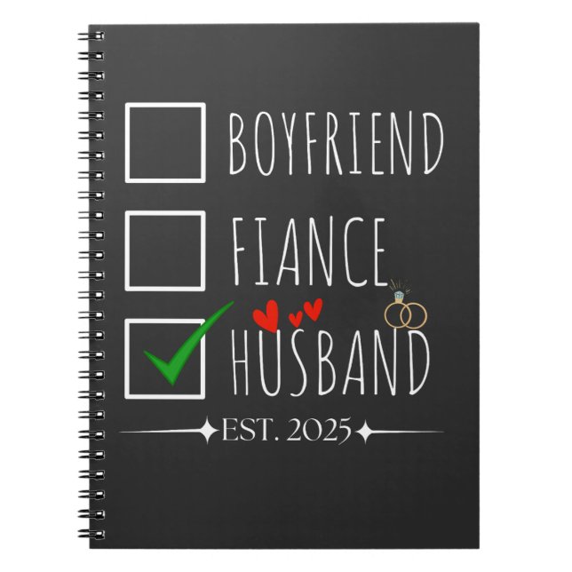 Caderno Espiral Namorado Fiancé Husband Est. recem casados 2025 (Frente)