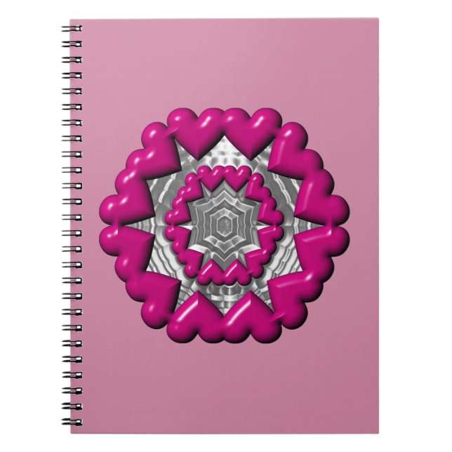 Caderno Espiral Namorados Anel de Corações (Frente)