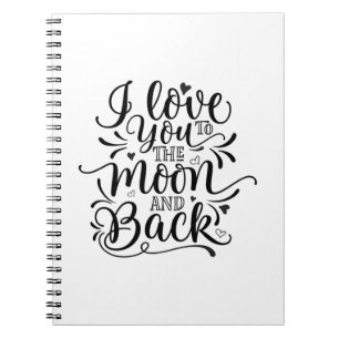 Caderno Espiral Namorados Art I Love You To Moon