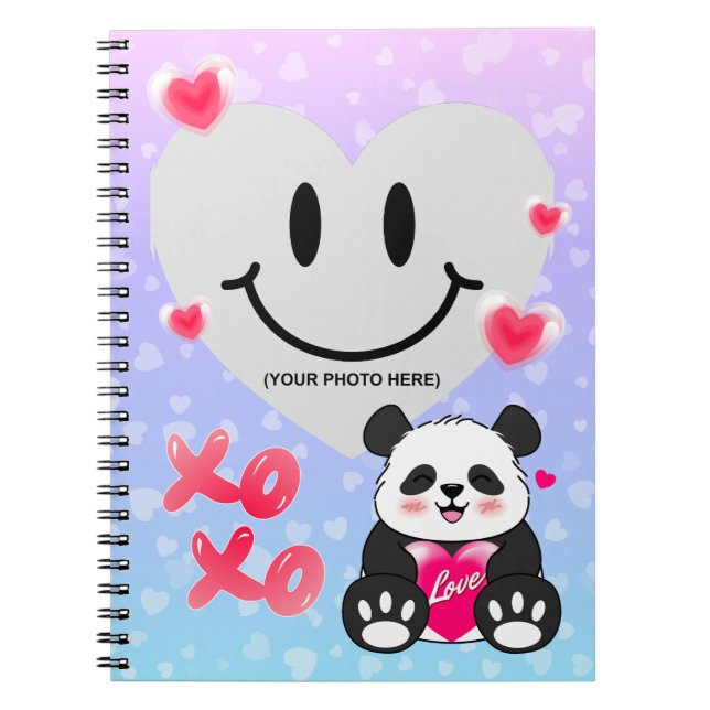 Caderno Espiral Namorados Panda no Amor (Frente)