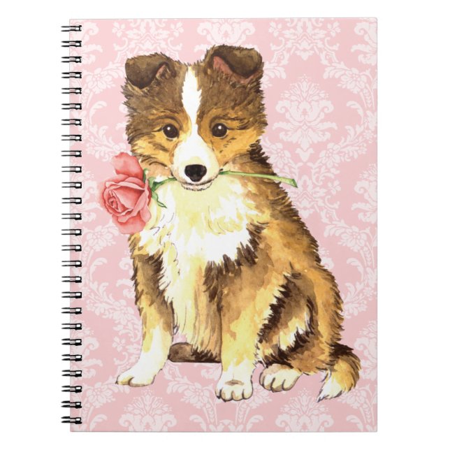Caderno Espiral Namorados Sheltie (Frente)