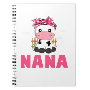 Caderno Espiral Nana Cow Cute Farmer Covarinho Cozinhado Matando F