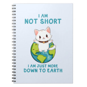 Caderno Espiral Não Curto, só para baixo para a Terra - Humor Gato