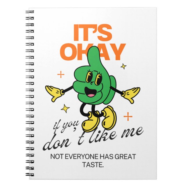 Caderno Espiral não gosto de mim (Frente)