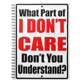 Caderno Espiral Não me importo.