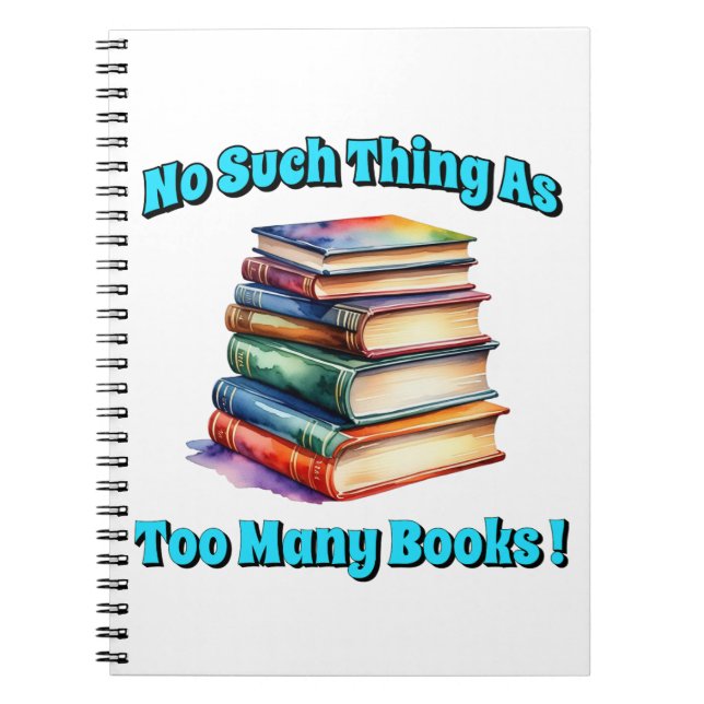Caderno Espiral Não, não, tantos livros! (Frente)