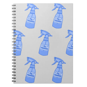 Caderno Espiral Não, Obrigado. Humor Sassy de Garrafa de Spray